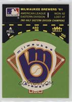 Milwaukee Brewers Logo/Stat Line (1981 Stats Front;Ouzzoe Back)