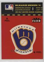 Milwaukee Brewers Logo/Stat Line (Puzzle on Back)