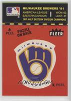 Milwaukee Brewers Logo/Stat Line (Yellow/Puzzle back)