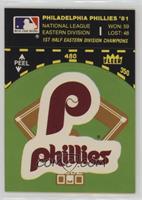 Philadelphia Phillies Logo/Stat Line (on baseball diamond)