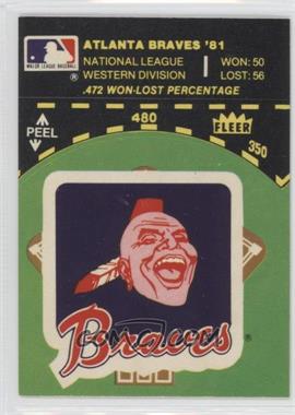 1982 Fleer - Team Stickers Inserts #ATBL.3 - Atlanta Braves Logo/Stat Tab (on baseball diamond)