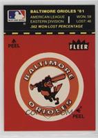 Baltimore Orioles Logo/Stat Tab (Puzzle on Back [
