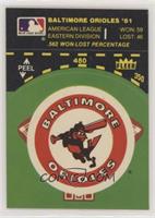 Baltimore Orioles Logo/Stat Tab (Green Front; Baseball Diamond Back)