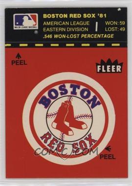 1982 Fleer - Team Stickers Inserts #BRSL.2 - Boston Red Sox Logo/Stat Tab (Puzzle on Back)