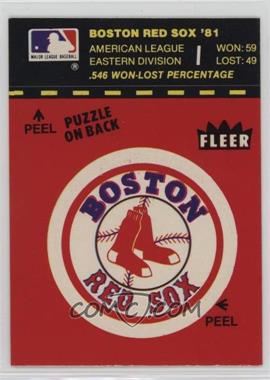 1982 Fleer - Team Stickers Inserts #BRSL.2 - Boston Red Sox Logo/Stat Tab (Puzzle on Back)