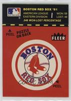 Boston Red Sox Logo/Stat Tab (Puzzle Corner on Back)