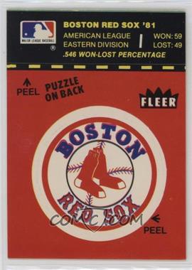 1982 Fleer - Team Stickers Inserts #BRSL.4 - Boston Red Sox Logo/Stat Tab (Puzzle Corner on Back)