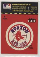 Boston Red Sox Logo/Stat Tab (Puzzle Corner on Back)