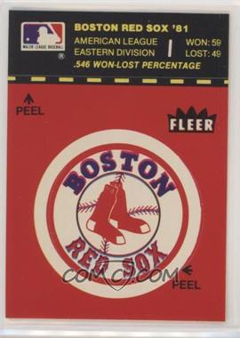 1982 Fleer - Team Stickers Inserts #BRSL.4 - Boston Red Sox Logo/Stat Tab (Puzzle Corner on Back)