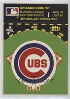 Chicago Cubs Logo/Stat Line (on baseball diamond)