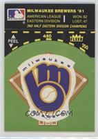 Milwaukee Brewers Logo/Stat Line (on baseball diamond)