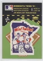 Minnesota Twins Logo/Stat Line (on baseball diamond)