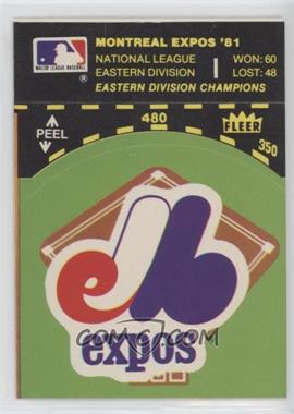 1982 Fleer - Team Stickers Inserts #MOEL.3 - Montreal Expos Logo/Stat Line (on baseball diamond)