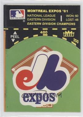 1982 Fleer - Team Stickers Inserts #MOEL.3 - Montreal Expos Logo/Stat Line (on baseball diamond)