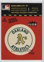 Oakland Athletics Logo (Red)/Stat Tab (Puzzle on Back)