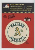 Oakland Athletics Logo (Red)/Stat Tab (Puzzle on Back/