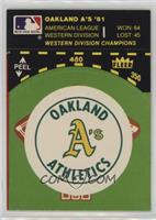 Oakland Athletics Logo/Stat Tab (on baseball diamond)