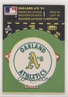 Oakland Athletics Logo/Stat Tab (Green front; Puzzle on Back) [EX to …