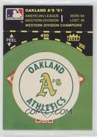 Oakland Athletics Logo/Stat Tab (Green front; Puzzle on Back)