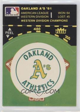 1982 Fleer - Team Stickers Inserts #OAAL.4 - Oakland Athletics Logo/Stat Tab (Green front; Puzzle on Back)