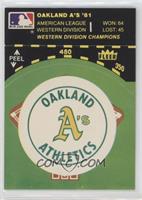 Oakland Athletics Logo/Stat Tab (Gren front; Puzzle on Back)