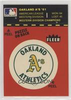 Oakland Athletics (Red front; Puzzle Back)