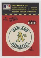 Oakland Athletics (Red front; Puzzle Back)