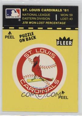 1982 Fleer - Team Stickers Inserts #SLCL.3 - St. Louis Cardinals Logo/Stat Line (Puzzle on Back)