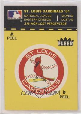 1982 Fleer - Team Stickers Inserts #SLCL.3 - St. Louis Cardinals Logo/Stat Line (Puzzle on Back)