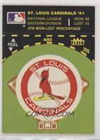 St. Louis Cardinals Logo/Stat Line (on baseball diamond)