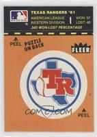 Texas Rangers Logo/Stat Tab (Puzzle on Back)
