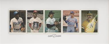 1982 Fleer Stamps - Block of 10 #_NoN - Johnny Bench, Fernando Valenzuela, Bob Stanley, Joe Charboneau, Bruce Bochte, Joe Morgan, Lonnie Smith, Lance Parrish, John Matlack, Rick Langford