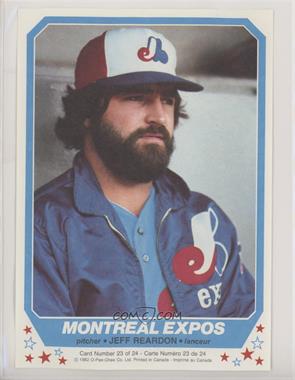 1982 O-Pee-Chee - Poster Inserts #23 - Jeff Reardon