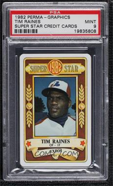 1982 Perma-Graphics/Topps Credit Cards - [Base] #150-SS8206 - Tim Raines [PSA 9 MINT]