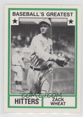 1982 TCMA Baseball's Greatest - Hitters - White Back #1982-36.1 - Zack Wheat (No MLB Logo)