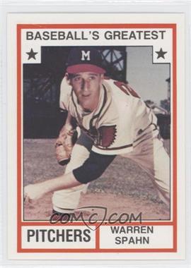 1982 TCMA Baseball's Greatest - Pitchers - White Back #1982-7.2 - Warren Spahn (Has MLB Logo)