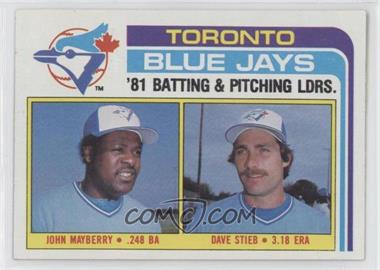 1982 Topps - [Base] - Wrong Back #_TBH.wb - John Mayberry, Dave Stieb (John Harris Back)