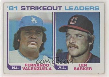 1982 Topps - [Base] #166 - Fernando Valenzuela, Len Barker [EX to NM]