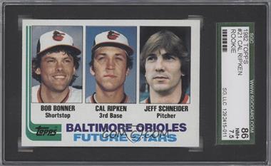 1982 Topps - [Base] #21 - Future Stars - Bobby Bonner, Cal Ripken Jr., Jeff Schneider [SGC 86 NM+ 7.5]