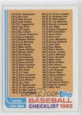 1982 Topps - [Base] #226 - Checklist