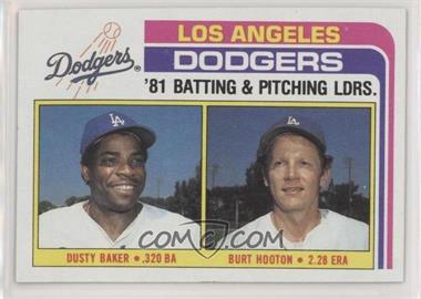 1982 Topps - [Base] #311 - Team Checklist - Dusty Baker, Burt Hooton