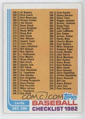 1982 Topps - [Base] #394 - Checklist - Cards 265-396