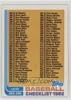 Checklist - Cards 265-396