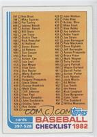 Checklist - Cards 397-528