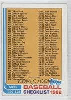 Checklist - Cards 397-528