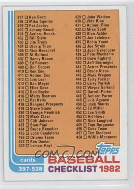 1982 Topps - [Base] #491 - Checklist - Cards 397-528