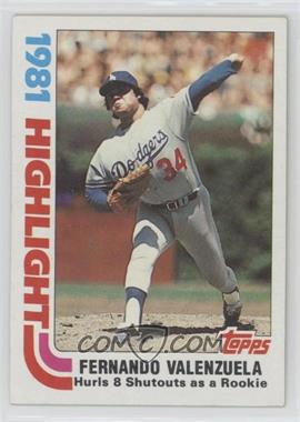 1982 Topps - [Base] #6 - Fernando Valenzuela