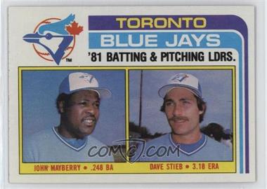 1982 Topps - [Base] #606 - Team Checklist - John Mayberry, Dave Stieb [EX to NM]