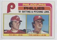 Team Checklist - Pete Rose, Steve Carlton [EX to NM]