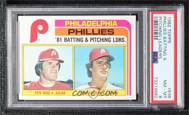 1982 Topps - [Base] #636 - Team Checklist - Pete Rose, Steve Carlton [PSA 8 NM‑MT]